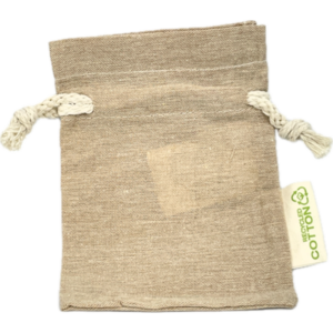 Seifensäckchen leer, 10 cm x 14 cm, 100% recycelte Baumwolle, 120 g/m²